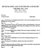 Đề thi Olympic toán tuổi thơ cấp huyện lớp 4 - Năm học 2013-2014